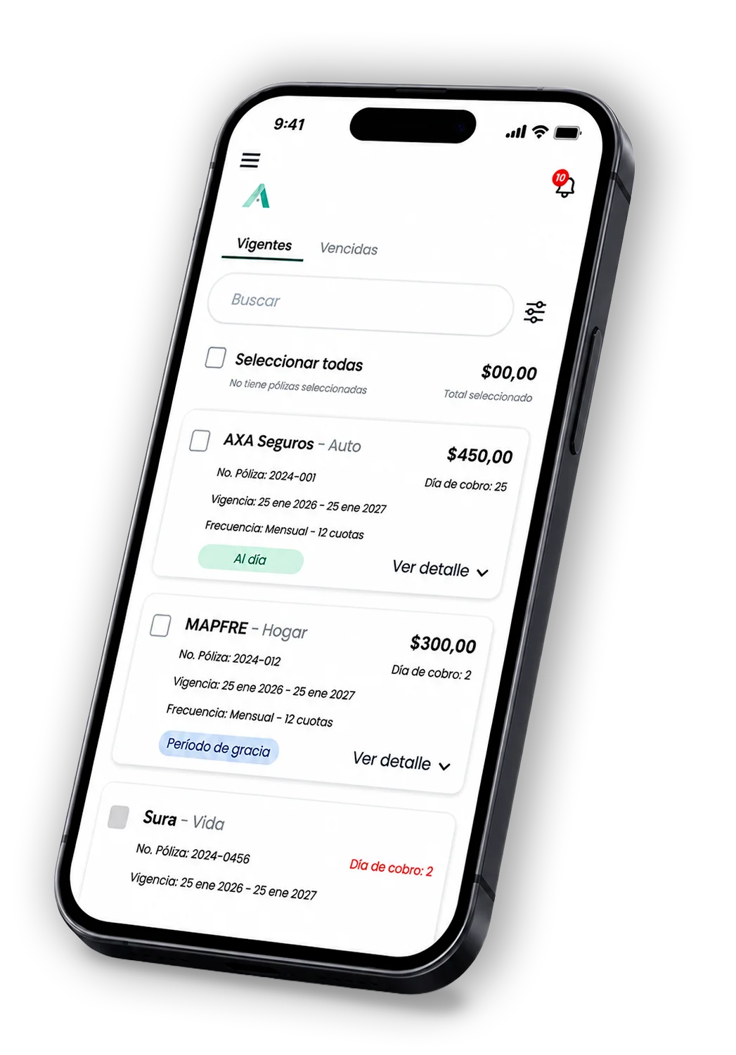 App móvil de gestión de pólizas de seguros desarrollada a medida por Protos Technology en Panamá