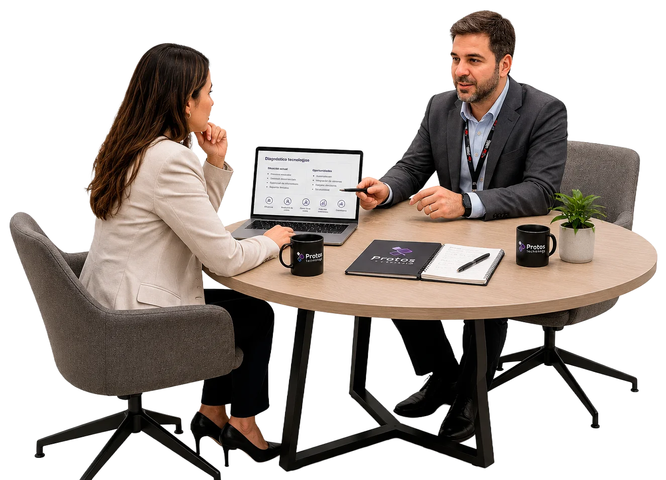 Consultoría tecnológica para empresas en Panamá — reunión de diagnóstico tecnológico con Protos Technology