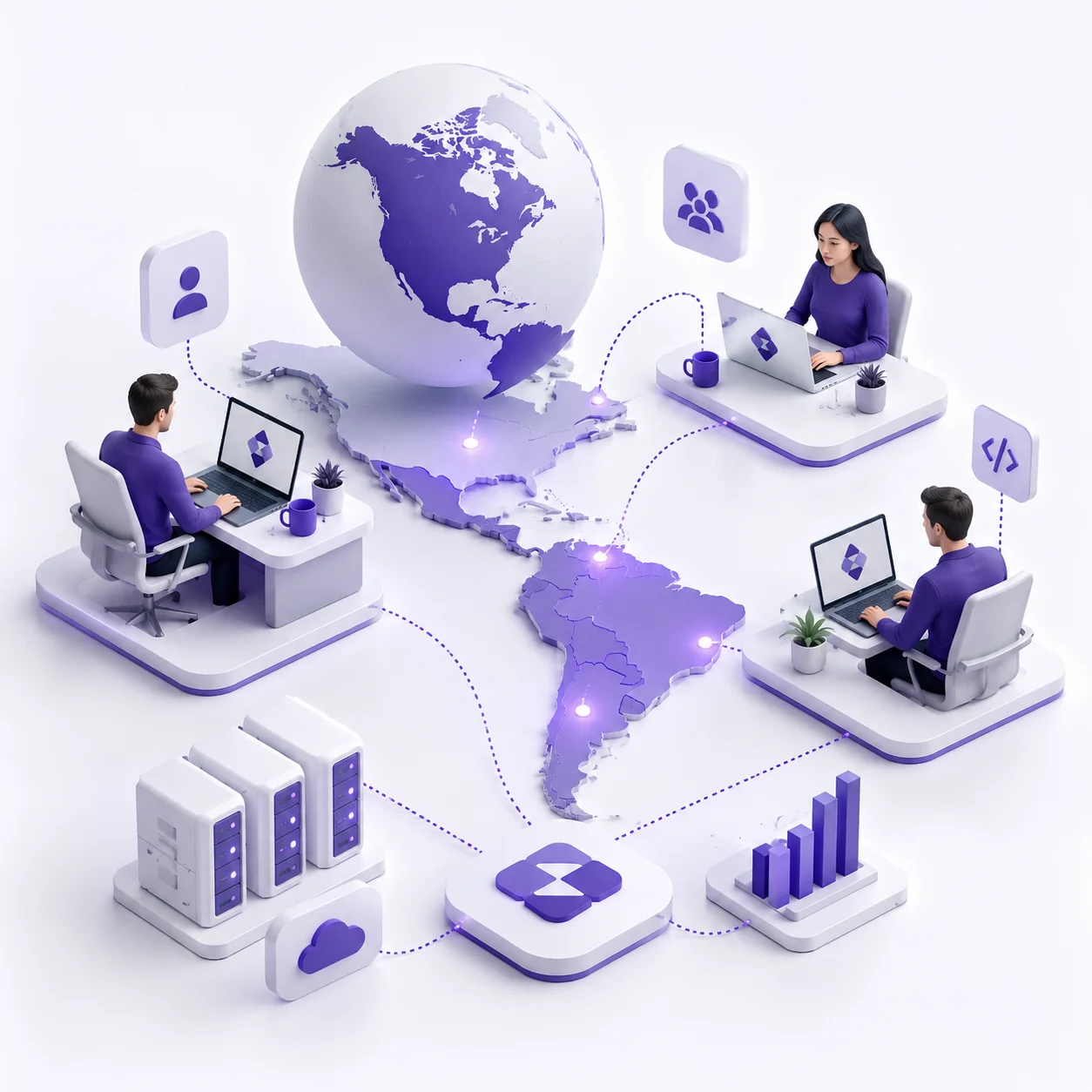 Nearshore software development teams in Latin America connected with U.S. companies